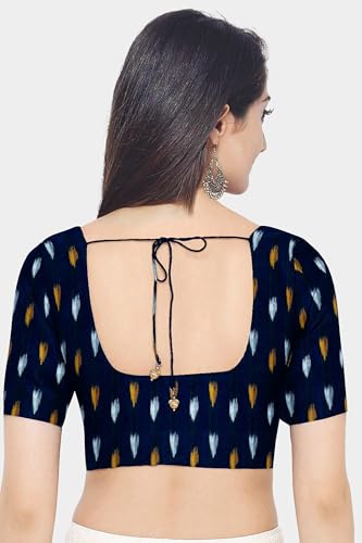 Image of Cotton Pochampally ikat unstitched blouse, Kurthi, long frock fabric material for women (1 meter, 2 meters & 3 meters)