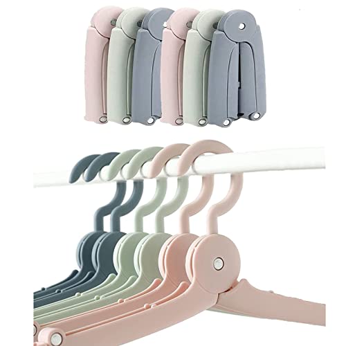 8 Faltbare Reise-Kleiderbügel Mit 360° Drehhaken - Rot & Blau