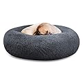 SAVFOX Calming Dog Bed, Anti Anxiety Dog Bed, Plush Donut Dog Bed for Small Dogs, Medium, Large & X-Large, Soft Fuzzy Comfy Dog Bed in Faux Fur, Washable Cuddler Pet Bed, Multiple Sizes XS-XL