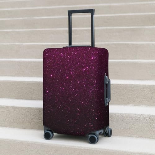 Dark Purple Glitter For Travel Luggage Cover Suitcase Protector Fits 18-32 Inch Travel Luggage Protector Elastic Luggage Anti-Scratch Suitcase Cover 6