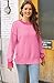 Womens Sweaters Fall 2026 Fashion Long Sleeve Color Block Oversized Sweater Trendy Casual Crew Neck Knitted Tops Pullover,Pink,X-Large