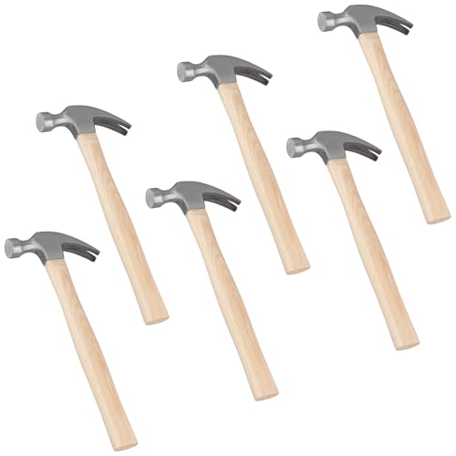 FUNSUEI 6 PCS 16 OZ Straight Rip Claw Hammer Wood