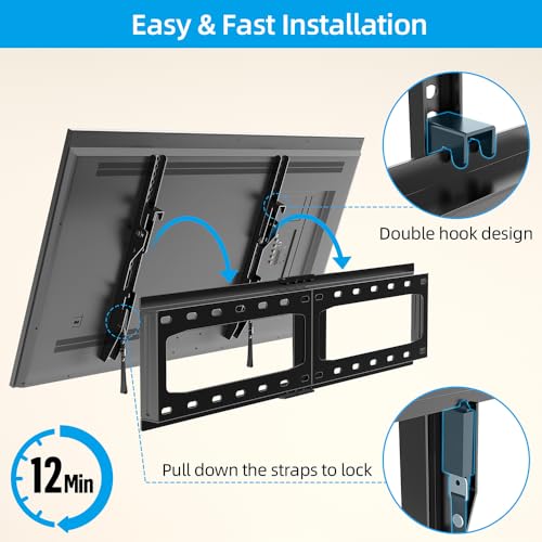 HOME VISION Heavy Duty Tilt TV Wall Mount for Most 32"-75" Flat TVs, Max VESA 600x400mm, 165LBS Loading, Low Profile Tilting Wall Mount TV Bracket Fits 16/18/24 Inch Studs, Anti-Glare HV9601 - Thumbnail 6
