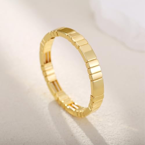 Gold Bracelet for Women 18K Gold Plated Square Bracelet Stretch Elastic Bracelet Fashion Bracelet Jewelry3