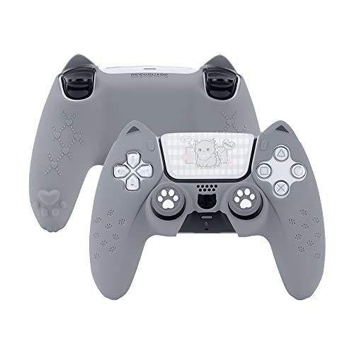 GeekShare-Cat-Paw-PS5-Controller-Skin-Anti-Slip-Silicone-Skin-Protective-Cover-Case-for-Playstation-5-DualSense-Wireless-Controller-Grey