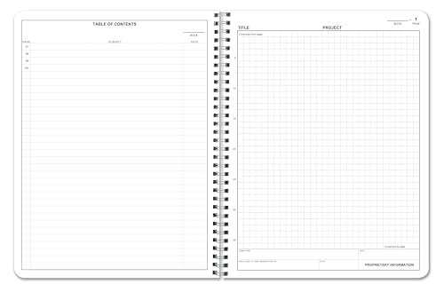 BookFactory Caderno de engenharia/caderno de engenharia branco - grau profissional - 100 páginas, 21