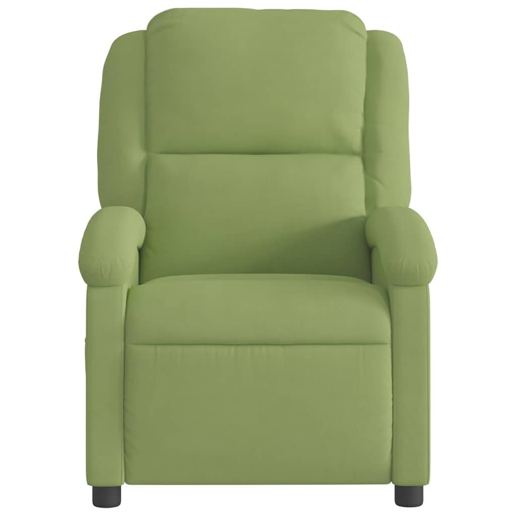 Fauteuil Relax Vert Clair Velours Fonction Inclinable Manuelle Réglable Confortable Max 110 kg pour Salon Chambre Bureau