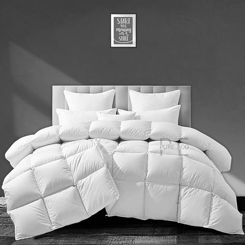 Image of PURE ECO Heavy Winter 400 GSM Comforter Single Size (60 inchX90 inch) - Soft Quality Winter Blanket Soft Microfiber Fill - Duvet /Blanket Single Size - White Color