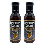 Smokin Datil Sweet Heat Hot Sauce - Datil Pepper Sauce -14 oz. of Award Winning Gourmet Hot Sauce with a Sweet, Spicy Datil Pepper Heat. (2 Pack)