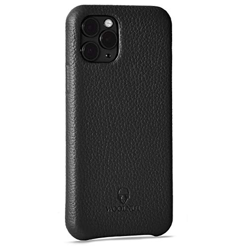 Housse iPhone 11 Pro Woolnut en cuir véritable noir chic