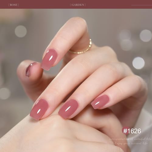 Gaoy Gel Nail Polish Kit With Uv Light For Beginners, 6 Colors Nude Red Pink Brown Sheer Gel Polish, Gel Nail Kit With Top Coat And Base Coat For Diy Gel Manicure At Home thumb #4
