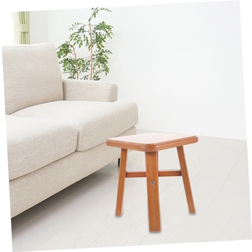 Taburete de madera doméstico asiento pequeño y banqueta reutilizable 7