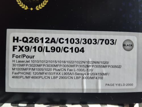 Image of CANOFF 12A Toner Cartridge Compatible for 12A / Q2612A LJ Printers 1010, 1012, 1018, 1020, 1022, 1022n, 1022nw, 3015, 3020, 3030, 3050, 3050z, 3052, 3055, M1319, M1319F MFP