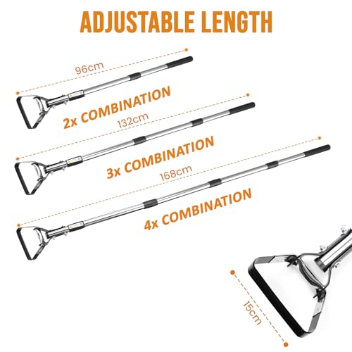 Long-Handled Hoe | Adjustable Head Stirrup Hoe Weeder | Heavy-Duty Garden Tools for Weeding, Cultivator & Soil Loosening | Flexible & Durable Metal Handle Weeding Rake for Gardening Tool - Image 7