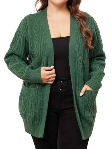 Image of Agnes Orinda Cardigan Sweaters for Women 2025 Plus Size Lightweight Long Sleeve Open Front Sweaters with Pockets