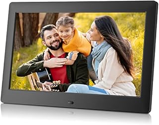 Dhwazz 10.1 Inch USB Digital Picture Frame, Non-WiFi SD Card Smart Photo Frames IPS Screen HD Display with Remote Control, Support Video and Music, Slideshow, Wall Mountable, Easy to use for Seniors