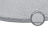andiamo Teppich Arezzo für Wohnzimmer Esszimmer pflegeleichter eleganter gemütlicher Teppich einfarbig 67 cm rund grau
