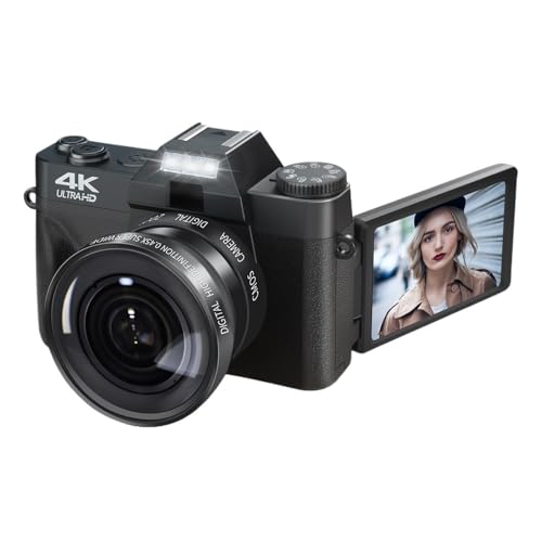 Caméscope Web WiFi 4K vintage pour vlog et photo numérique 56mp avec grand angle