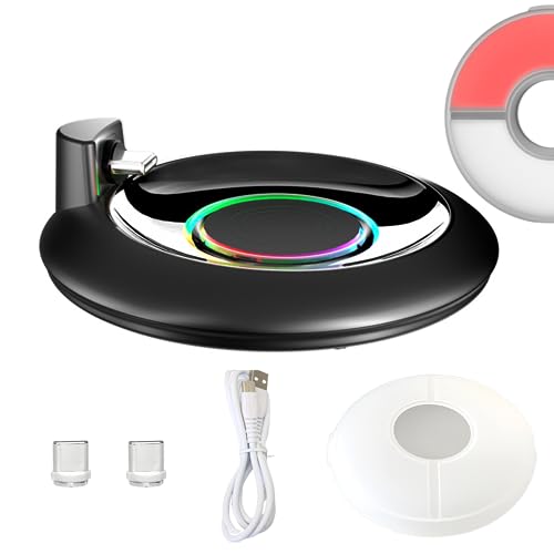 Estación de carga y funda protectora compatible con accesorios GO Plus + 2023, base de carga magnética de luz RGB con funda protectora de silicona, cargador portátil GO Plus Plus ABS