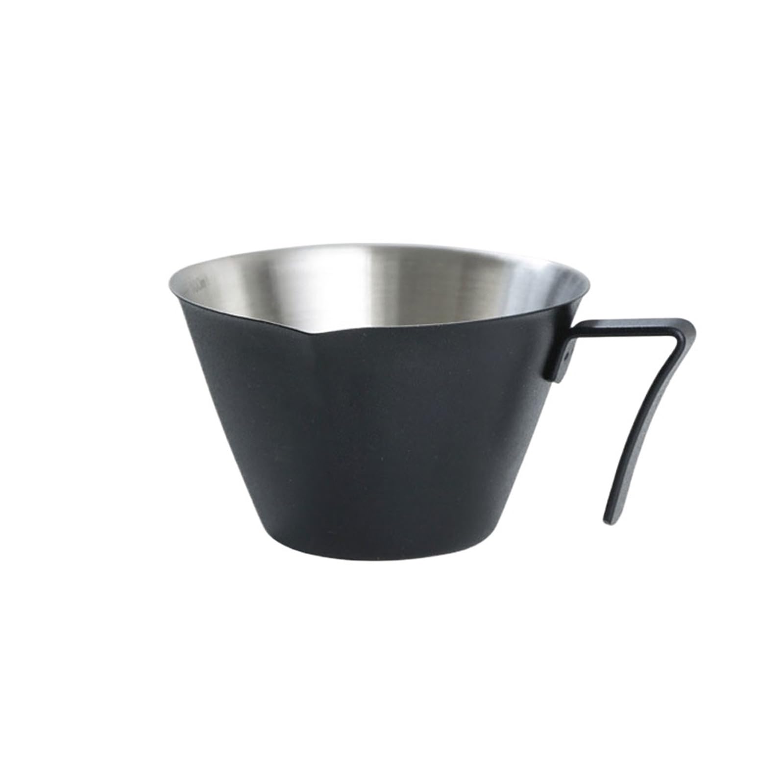 Jarra De Leche Taza medidora de acero inoxidable, taza de café expreso con mango y boquilla, taza de café graduada, Ideal for bebidas en casa, café, uso en Hotel, 2 uds. Jarra Leche Barista(Black)