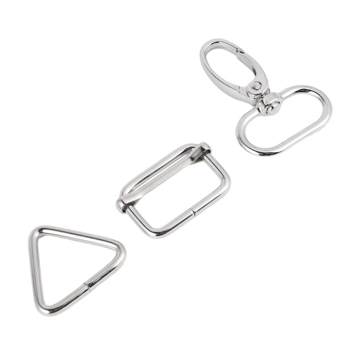 SEWACC1 Set 50pcs Belt Buckle Ring Triglides Slide Buckle Overall Clasp Mens Wallet Adjustable Straps Buckle Keychain Adjuster Adjustable Rings for Men Fastener Bulk To Rotate Clip Hook