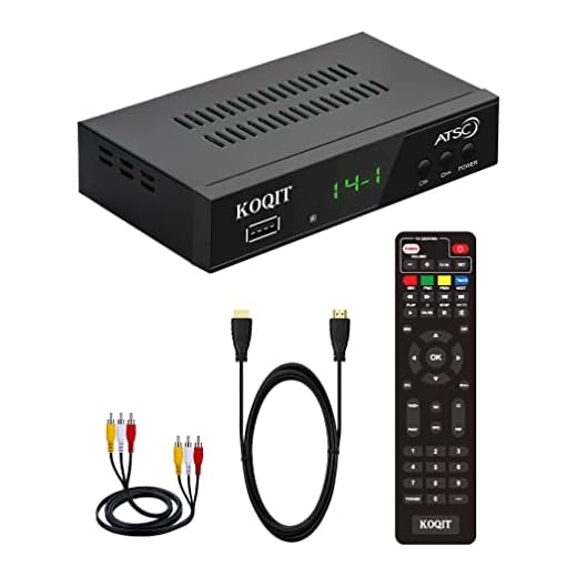 KOQIT ATSC TV Tuner Digital Converter Box USB DVR Recorders for tv, Multimedia Box, Digital Clock 12/24 Hours, OTA Analog to Digital, Coax to HDMI Set Top Box