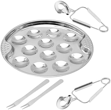 UOIENRT Conjunto de pratos Escargot - 12 orifícios para compartim...