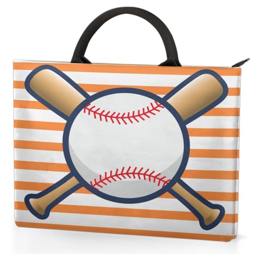 Striped Baseball Laptop Sleeve with Handle Waterproof Computer Carrying Case3