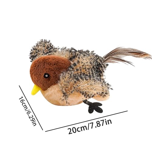 Jouet pour chat oiseau chantant interactif avec plume oiseau chat - 6