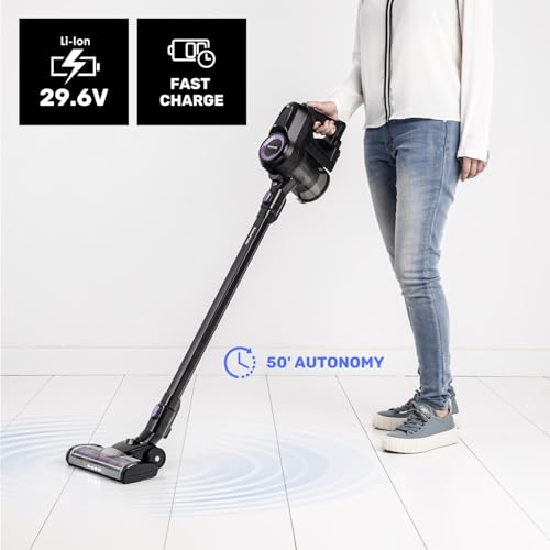 Miniatura 4 de Taurus Hs-2900 - Aspirador Escoba, De Mano, Vertical, 50 Min, Filtro Epa, Eco Y Turbo, Zapata Con 2 Cepillos, Especial Parqué Y Moquetas, Con Accesorios, Negro