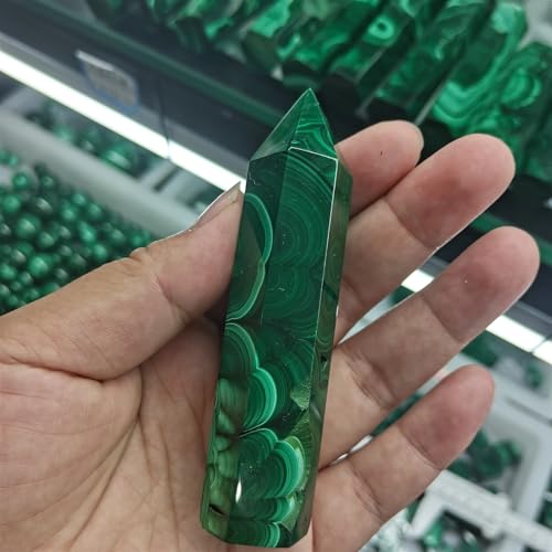 Stone Malachite Tower Stone Geode Crystal Stone Rock Witchcraft Home Decor Gift(71-80mm)