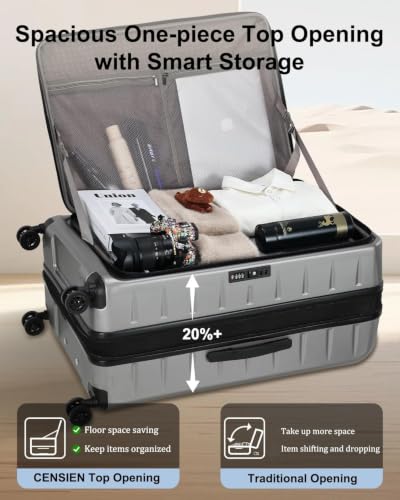 Image of CENSIEN Expandable Checked Luggage, 28 Inch Top Opening Trunk Suitcases