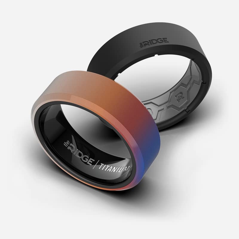 Image of The Ridge Tungsten Rings For Men - Mens Wedding Band - Strong, Durable, and Scratch-Resistant Beveled Ring With Silicone Band