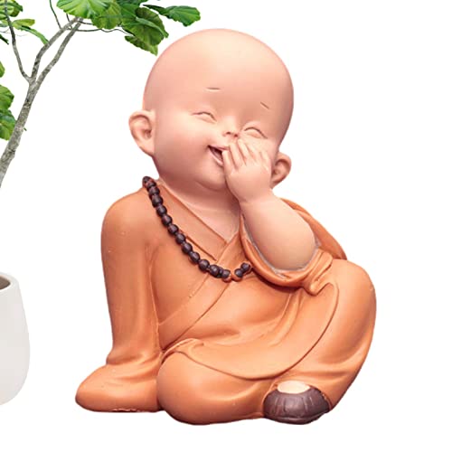 Vecksoy Bouddha Copain,Petit Ornement de Moine pour Enfants | Moine Kongfu en résine Mignon, décoration d'affichage intérieur de Voiture, Statue de Figurine de Moines d'ornement de Tableau de Bord de
