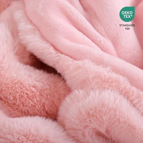 YIKUSH Faux Fur Throw Blanket, Blush Pink Bubble Blanket 50"x60"- 1100GSM by YIKUSH - Used condition - Image 6