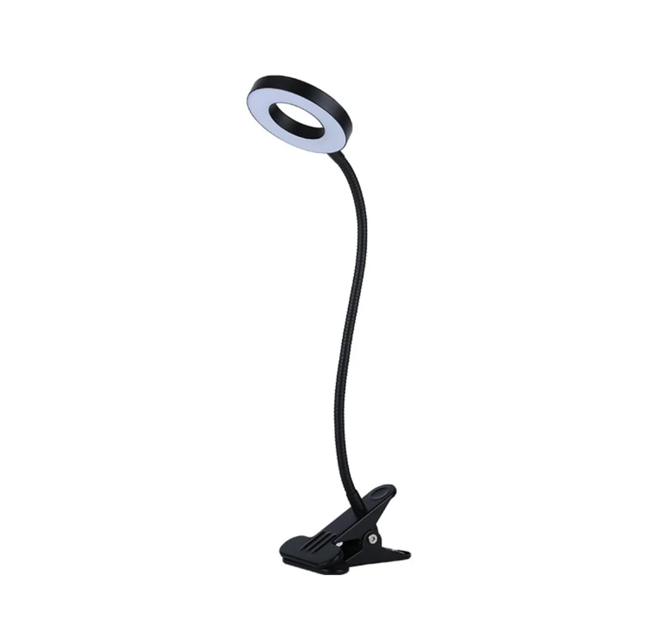 BEL AIR HOME - Lámpara Flexo Led Blanco NICE 9W Pinza - 3 Temperaturas de Luz 3000-4000-6500K - para Escritorio, Estantería o Mueble - Cable USB Incluido (NEGRO)