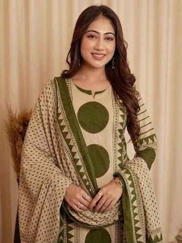 Image of Klosia Women Printed Straight Kurta and Pant Set with Dupatta | Printed Kurta Set | Cotton Kurta Set | Women Kurta Sets | Summer Suit |