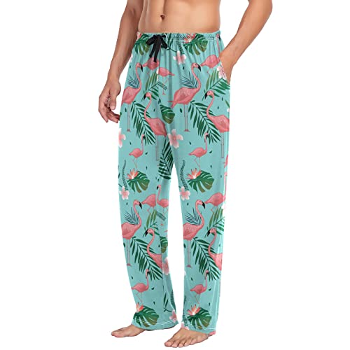 Floral Flamingo Pajama Pants Mens Lounge Pants Casual Men Pajama Bottoms with Pockets Drawstring4