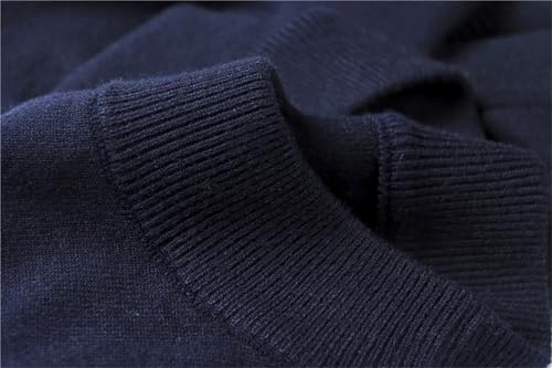 Men Thick Warm Mock Neck Pullover Sweater Solid Slim Fit Long Sleeve Knit Casual Tops 5