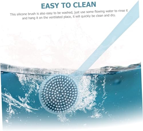 Image of RENESMEE Massage Brush Bathing Brush Practical Back Cleaning Scrubber Silicone Bath Brush Multi-Function Body Long Handle Double-Sided Shower Brush Back Massage Exfoliation Wisp Body Scrub Brush
