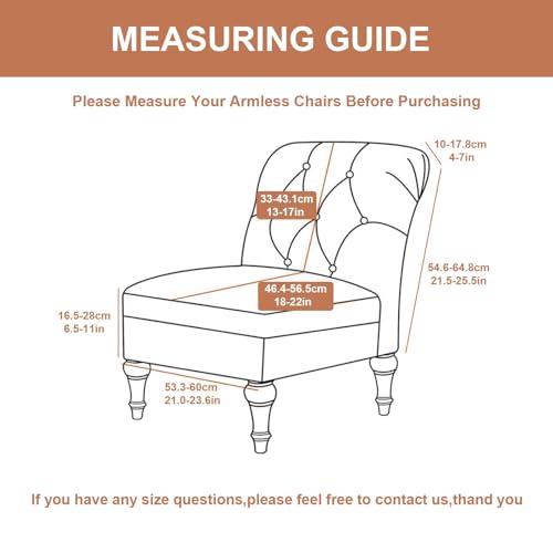 Image of Eco-Ancheng Armless Chair Slipcover Removable Armless Accent Chairs Covers Washable Armless Slipper Chair Slipcover Printed Armless Chair Furniture Protector Covers for Living Dining Room Hotel