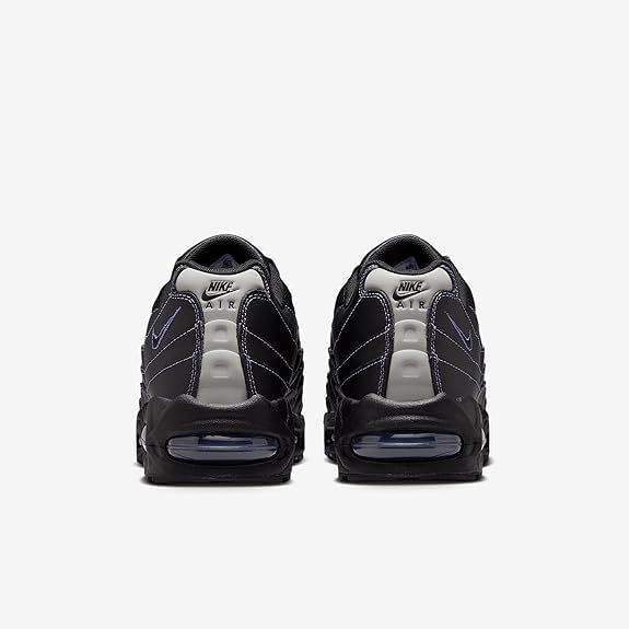 Заден дел view of two Nike Air Max 95 OG shoes, showing the heel design and Air Max units.