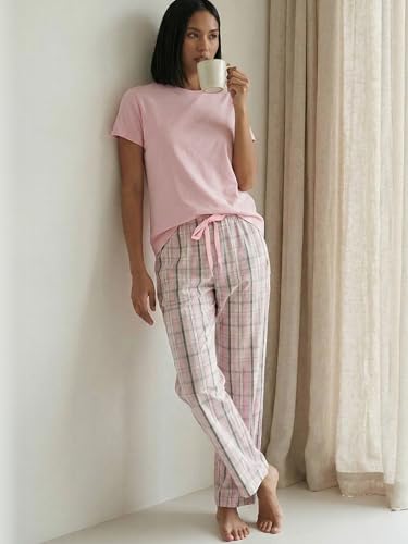 Image of Enamor Mid Rise Full Length Adjustable Drawstring Hangout Pant for Women - Relaxed Fit, Combed Cotton - E4A5