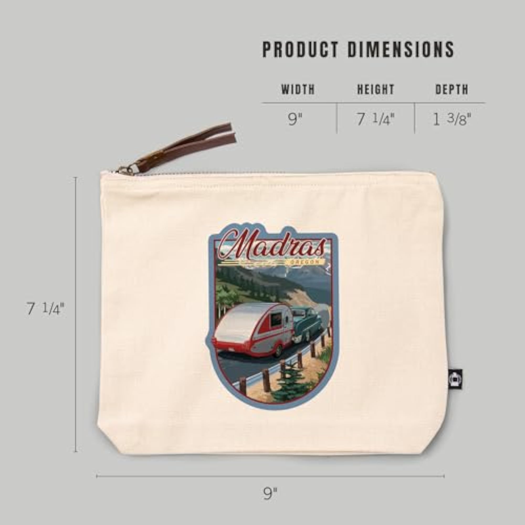 Retro Camper 100% Cotton Canvas Travel Accessory Bag