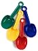 Matty's Toy Stop 8.5" Plastic Rounded Scoop Sand Shovels for Kids (Red, Blue, Green & Yellow) Complete Gift Set Party Bundle - 4 Pack