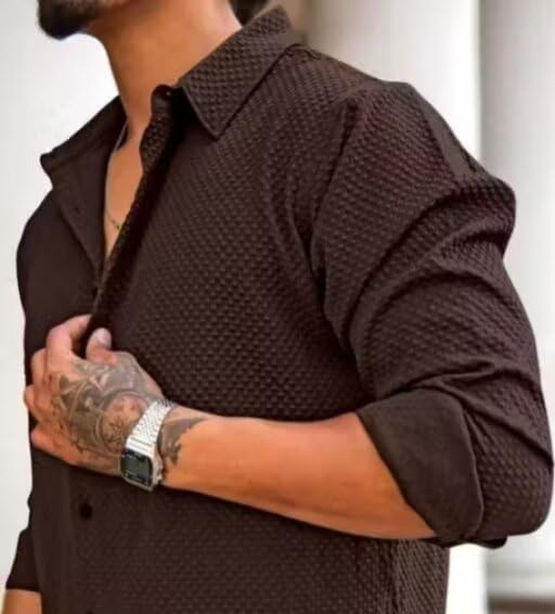 Image of Men's Slim Fit Formal Shirt | Premium Cotton Long Sleeve Shirt for Office, Business & Party
