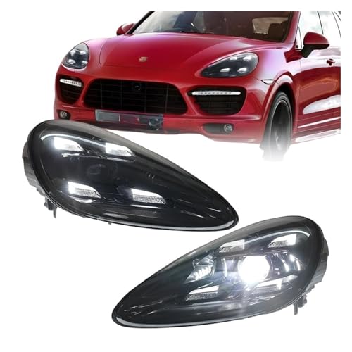 Compatible for Porsche Cayenne 2011-2014 phares L-ED 958.1 mise à niveau 9Y0 phare avant Plug And Play lampe de voiture(1 Pair for 15-17)
