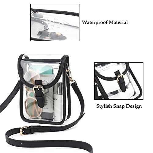 Image of FAIME Small Clear Bag Stadium Approved, Clear Crossbody Cell Phone Purses Bag with Adjustable Strap for Concerts