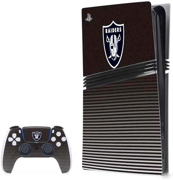 Skinit Decal Gaming Skin Compatible with PS5 Pro Bundle - Officially Licensed NFL Las Vegas Raiders Vintage Design
