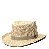 Scala Men's Raffia Gambler Hat (Large/X-Large, Natural)